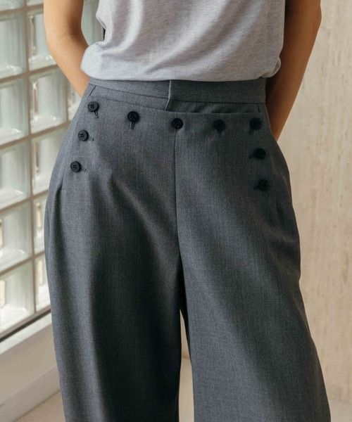 CREDONA(クレドナ)の「MARIN PANTS/マリンパンツ(スラックス・レディース・ブラック/グレー・0/1)」の12枚目の写真