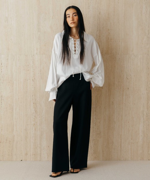 CREDONA(クレドナ)の「MARIN PANTS/マリンパンツ(スラックス・レディース・ブラック/グレー・0/1)」の3枚目の写真