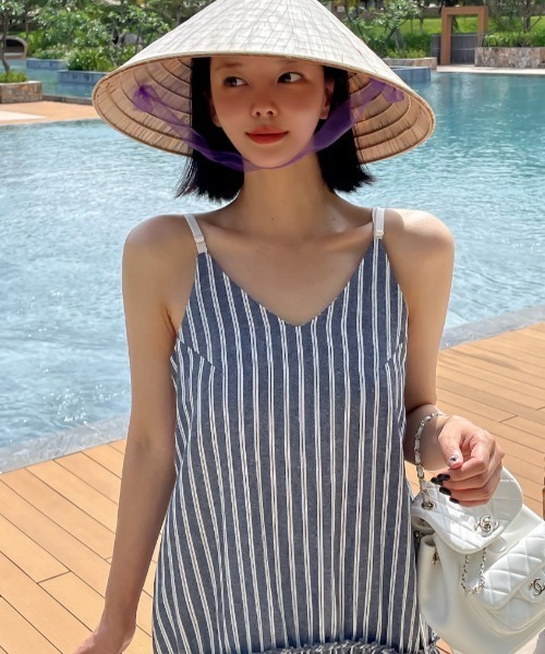 FAVORITO(ファヴォリート)の「ストライプキャミワンピース(ワンピース・レディース・ホワイト/グレー・F)」の19枚目の写真