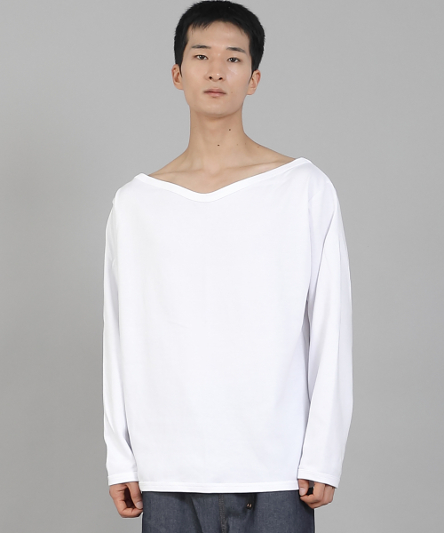 SAINTCREW(セントクルー)の「無地ボートネックスウェットシャツ PBS-886 ホワイト(スウェット・メンズ・その他・LARGE/MEDIUM/XXX-LARGE/XXXX-LARGE/XX-LARGE/X-LARGE)」の2枚目の写真