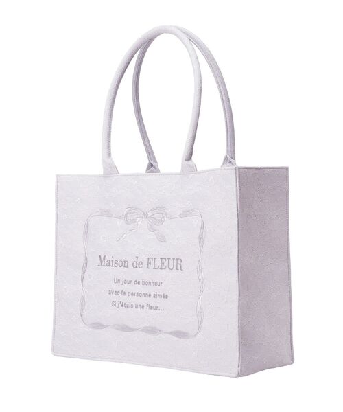 Maison de FLEUR(メゾンドフルール)の「ブルーマニアリボンフレーム刺繍スクエアトート(トートバッグ・レディース・ブルー系その他7・FREE)」の10枚目の写真