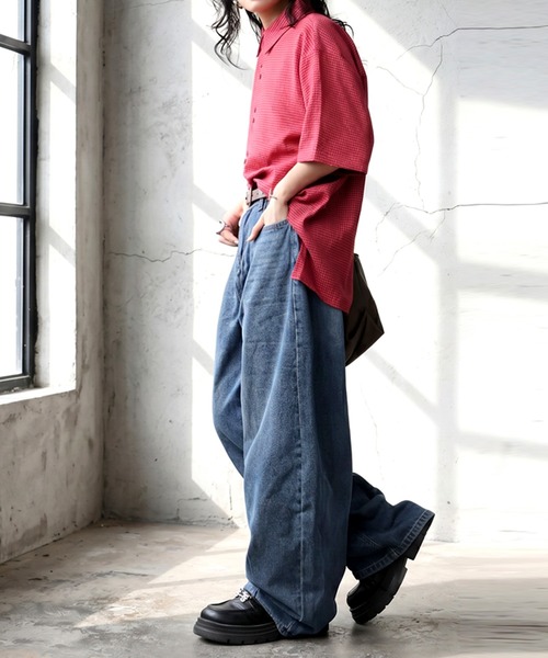 antiqua(アンティカ)の「ワイド カーブデニム(デニムパンツ・レディース・ブルー系その他・X-LARGE/MEDIUM)」の3枚目の写真
