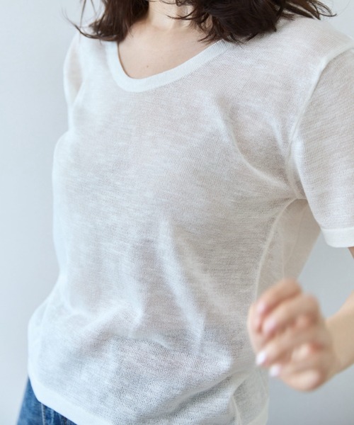 flaeu(フラユ)の「Sheer Knit Tee(Tシャツ/カットソー・レディース・ホワイト/ブラック・FREE)」の16枚目の写真