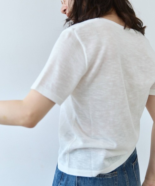 flaeu(フラユ)の「Sheer Knit Tee(Tシャツ/カットソー・レディース・ホワイト/ブラック・FREE)」の15枚目の写真