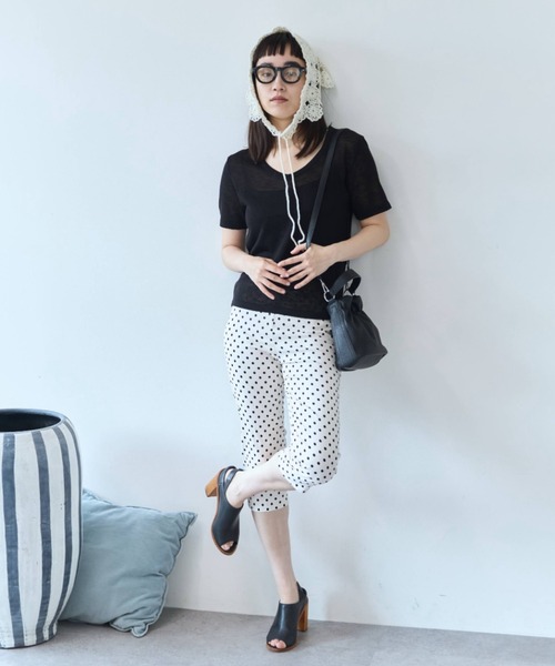 flaeu(フラユ)の「Sheer Knit Tee(Tシャツ/カットソー・レディース・ホワイト/ブラック・FREE)」の8枚目の写真