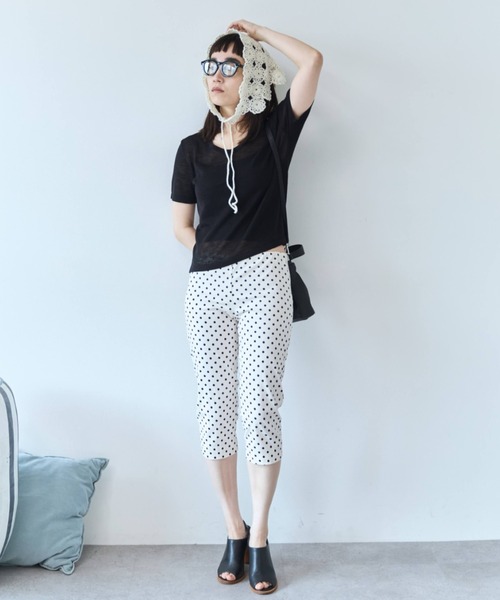 flaeu(フラユ)の「Sheer Knit Tee(Tシャツ/カットソー・レディース・ホワイト/ブラック・FREE)」の7枚目の写真