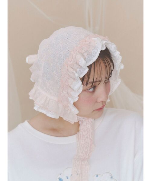 merry jenny(メリージェニー)の「sugar lace bonnet(その他ヘアアクセサリー・レディース・オフホワイト/ピンク・FREE)」の17枚目の写真