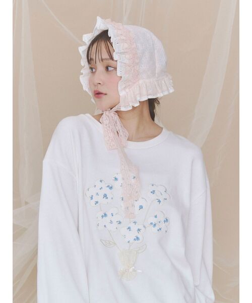 merry jenny(メリージェニー)の「sugar lace bonnet(その他ヘアアクセサリー・レディース・オフホワイト/ピンク・FREE)」の18枚目の写真