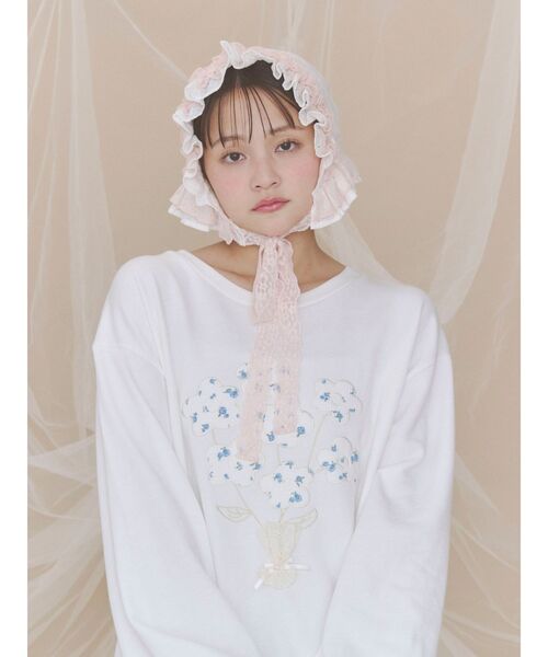 merry jenny(メリージェニー)の「sugar lace bonnet(その他ヘアアクセサリー・レディース・オフホワイト/ピンク・FREE)」の19枚目の写真