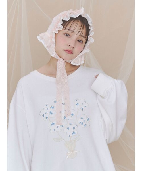 merry jenny(メリージェニー)の「sugar lace bonnet(その他ヘアアクセサリー・レディース・オフホワイト/ピンク・FREE)」の20枚目の写真