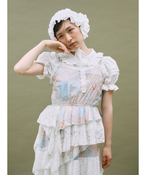 merry jenny(メリージェニー)の「sugar lace bonnet(その他ヘアアクセサリー・レディース・オフホワイト/ピンク・FREE)」の3枚目の写真