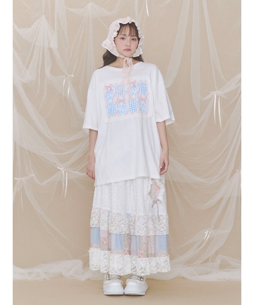 merry jenny(メリージェニー)の「sugar lace bonnet(その他ヘアアクセサリー・レディース・オフホワイト/ピンク・FREE)」の7枚目の写真
