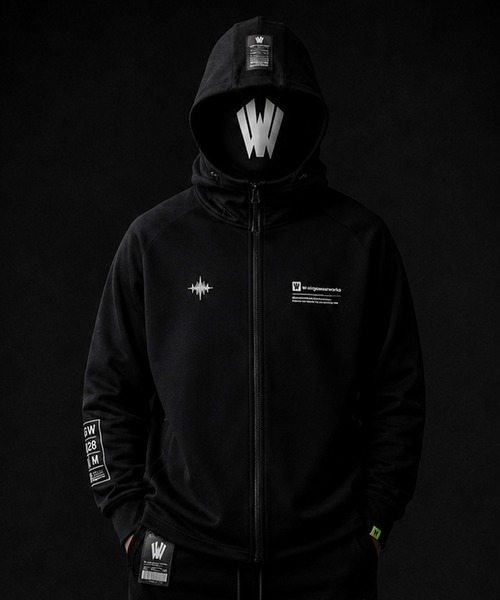 [W] by VIRGOwearworks（ダブリューバイヴァルゴウェアーワークス）の「SOFTY TRACK ZIP HOODIE（パーカー・メンズ・ネイビー/ブラック・X-LARGE/LARGE/MEDIUM）」の9枚目の写真