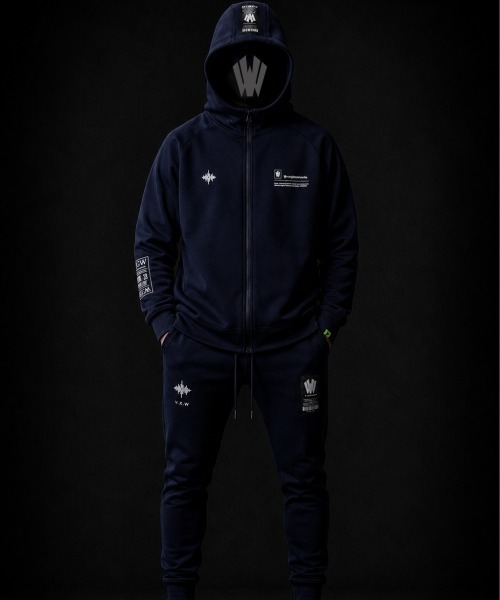[W] by VIRGOwearworks（ダブリューバイヴァルゴウェアーワークス）の「SOFTY TRACK ZIP HOODIE（パーカー・メンズ・ネイビー/ブラック・X-LARGE/LARGE/MEDIUM）」の5枚目の写真