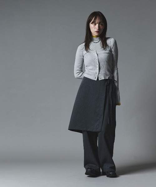 W:Huku(フーク)の「【W:Huku / ウールミックスライトニット】配色 トップス / Wool-Blend Lightweight Knit Color-Block Top(ニット/セーター・レディース・チャコール/ブラック/ライトグレー/ブラウン・FREE)」の11枚目の写真