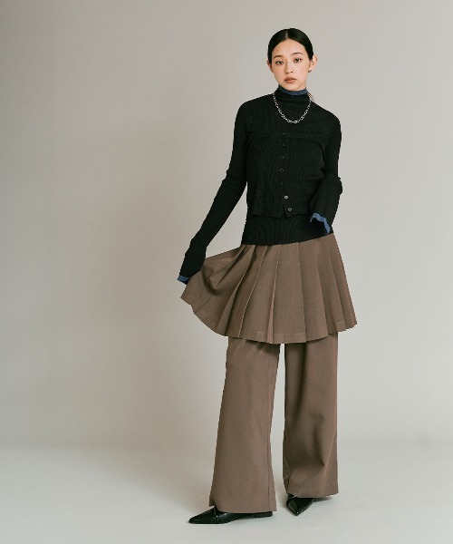 W:Huku(フーク)の「【W:Huku / ウールミックスライトニット】配色 トップス / Wool-Blend Lightweight Knit Color-Block Top(ニット/セーター・レディース・チャコール/ブラック/ライトグレー/ブラウン・FREE)」の15枚目の写真