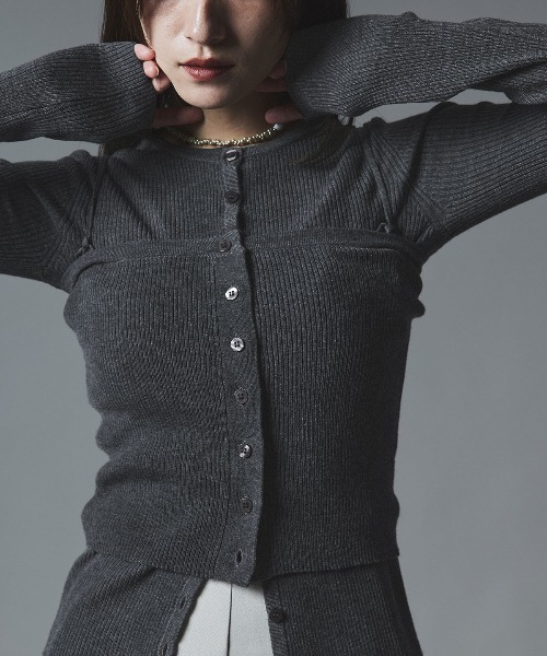 W:Huku(フーク)の「【W:Huku / ウールミックスライトニット】配色 トップス / Wool-Blend Lightweight Knit Color-Block Top(ニット/セーター・レディース・チャコール/ブラック/ライトグレー/ブラウン・FREE)」の21枚目の写真
