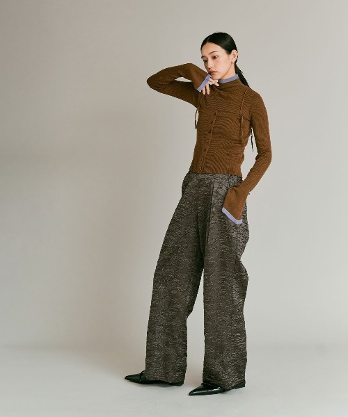 W:Huku(フーク)の「【W:Huku / ウールミックスライトニット】配色 トップス / Wool-Blend Lightweight Knit Color-Block Top(ニット/セーター・レディース・チャコール/ブラック/ライトグレー/ブラウン・FREE)」の22枚目の写真
