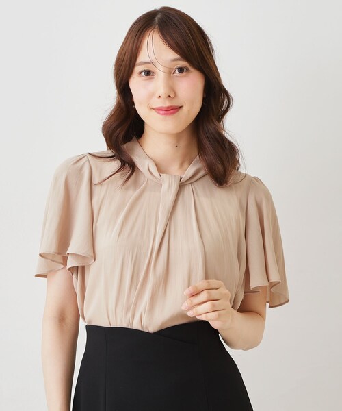 COUP DE CHANCE(クードシャンス)の「【手洗い可/日本製】フロント ドレープブラウス(シャツ/ブラウス・レディース・ライトブルー/ダークウッド/オフホワイト/サンドベージュ・34/40/38/36)」の3枚目の写真