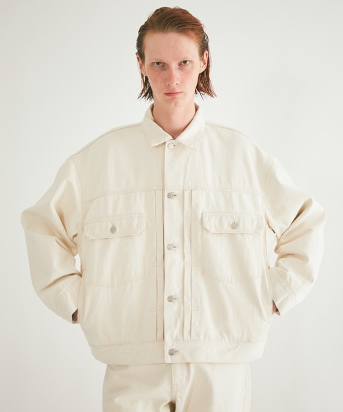 beautiful people(ビューティフルピープル)の「selvedge white denim relax blouson(デニムジャケット・レディース・ホワイト・36)」の3枚目の写真