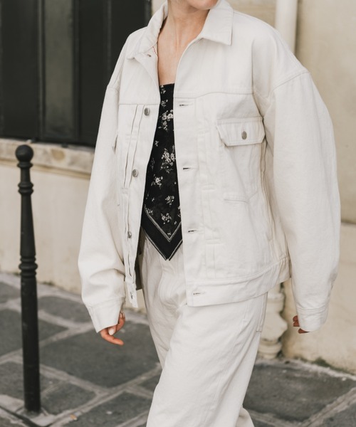 beautiful people(ビューティフルピープル)の「selvedge white denim relax blouson(デニムジャケット・レディース・ホワイト・36)」の5枚目の写真
