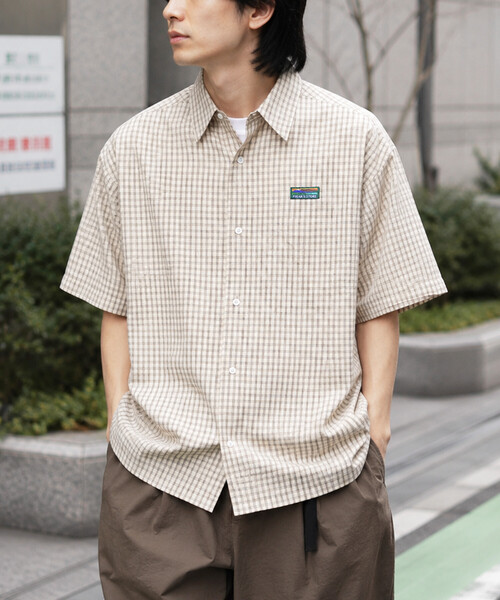 限定展開 リラックスフィット ショートスリーブ チェックシャツ /半袖