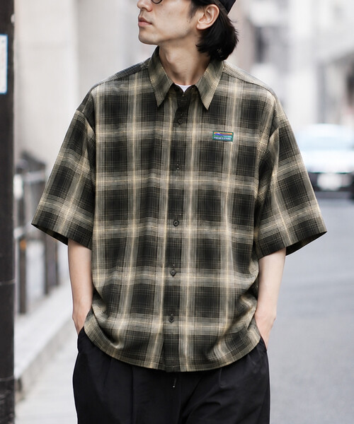 限定展開 リラックスフィット ショートスリーブ チェックシャツ /半袖