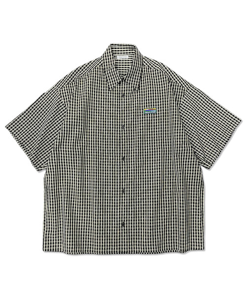 FREAK'S STORE（フリークスストア）の「限定展開 リラックスフィット ショートスリーブ チェックシャツ /半袖（シャツ/ブラウス・メンズ・チャコールグレー/ネイビー/ブラック/ブラウン/ライトベージュ/ベージュ/ホワイト/グリーン・SMALL/MEDIUM/LARGE）」の19枚目の写真