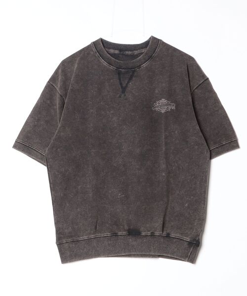 En serio TOKYO(エンソリオトーキョー)の「【SIDEWAYSTANCE】ラベルロゴ裏毛ピグメントライトスウェットTシャツ半袖トレーナー 70622(Tシャツ/カットソー・メンズ・ネイビー/ワイン/ブラック・X-LARGE/SMALL/MEDIUM/LARGE)」の1枚目の写真