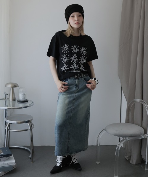 Ulysses(ユリシス)の「モノトーンプリントクルーネックTシャツ(Tシャツ/カットソー・レディース・ブラック・M/S)」の14枚目の写真