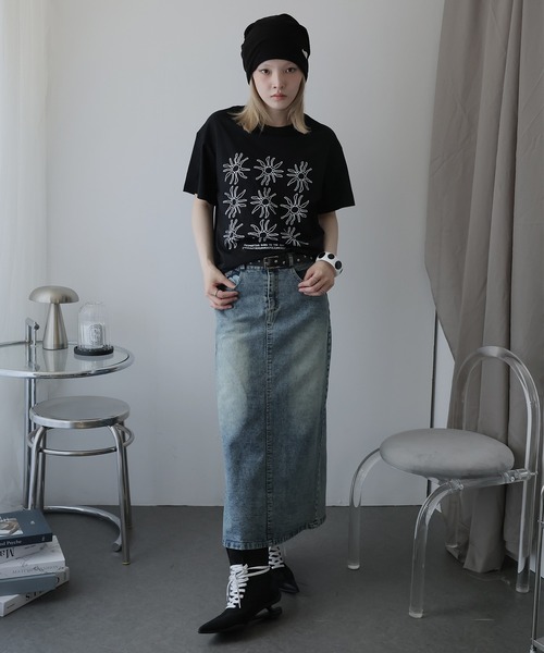 Ulysses(ユリシス)の「モノトーンプリントクルーネックTシャツ(Tシャツ/カットソー・レディース・ブラック・M/S)」の15枚目の写真