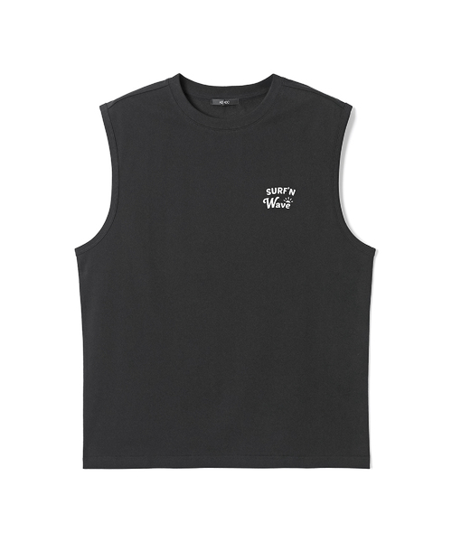 ADHOC(アドホック)の「男性サーフィンアートワークノースリーブTシャツ (2 COLOR) (HC6STA1)(Tシャツ/カットソー・メンズ・ホワイト/ブラック・100/105)」の2枚目の写真