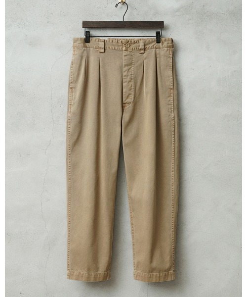 WAIPER.inc(ワイパーインク)の「WAIPER.inc フランス軍 1950~60年代 M-52 ヴィンテージ ツータック WESTPOINT チノトラウザー テーパード オーバーダイ【WP1003D】(チノパンツ・メンズ・ブラック/ネイビー/ベージュ系その他・L-Regular/L-Long)」の2枚目の写真
