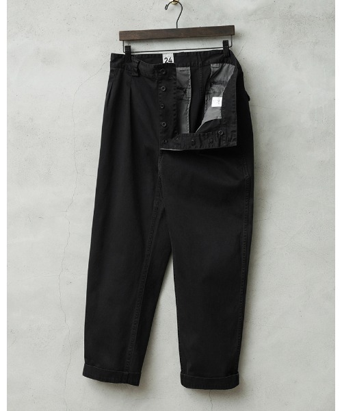 WAIPER.inc(ワイパーインク)の「WAIPER.inc フランス軍 1950~60年代 M-52 ヴィンテージ ツータック WESTPOINT チノトラウザー テーパード オーバーダイ【WP1003D】(チノパンツ・メンズ・ブラック/ネイビー/ベージュ系その他・L-Regular/L-Long)」の8枚目の写真