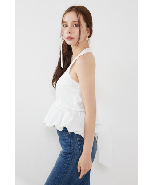 rienda（リエンダ）の「ホルターネックペプラムトップス　夏服（シャツ/ブラウス・レディース・マルチ/ホワイト/ライトピンク・MEDIUM/SMALL）」の19枚目の写真