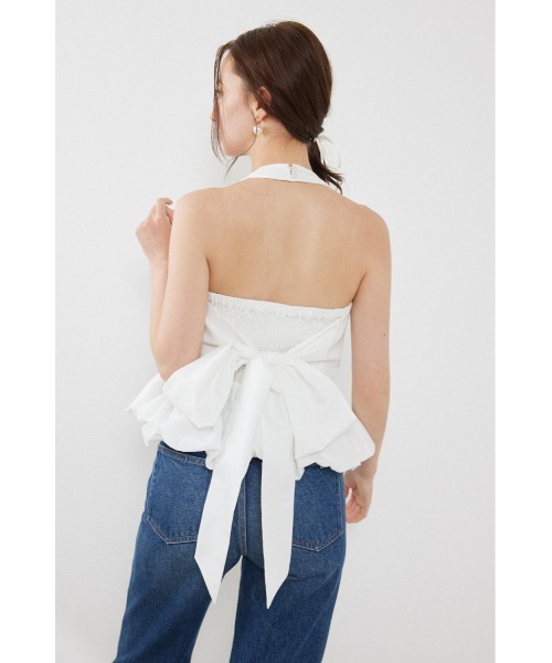 rienda（リエンダ）の「ホルターネックペプラムトップス　夏服（シャツ/ブラウス・レディース・マルチ/ホワイト/ライトピンク・MEDIUM/SMALL）」の20枚目の写真