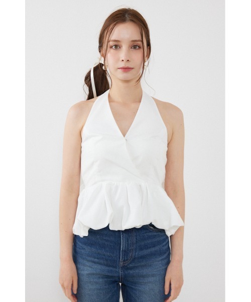 rienda（リエンダ）の「ホルターネックペプラムトップス　夏服（シャツ/ブラウス・レディース・マルチ/ホワイト/ライトピンク・MEDIUM/SMALL）」の21枚目の写真