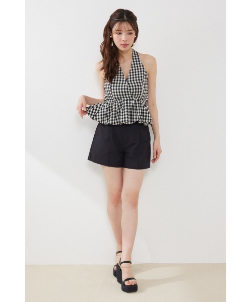 rienda（リエンダ）の「ホルターネックペプラムトップス　夏服（シャツ/ブラウス・レディース・マルチ/ホワイト/ライトピンク・MEDIUM/SMALL）」の6枚目の写真