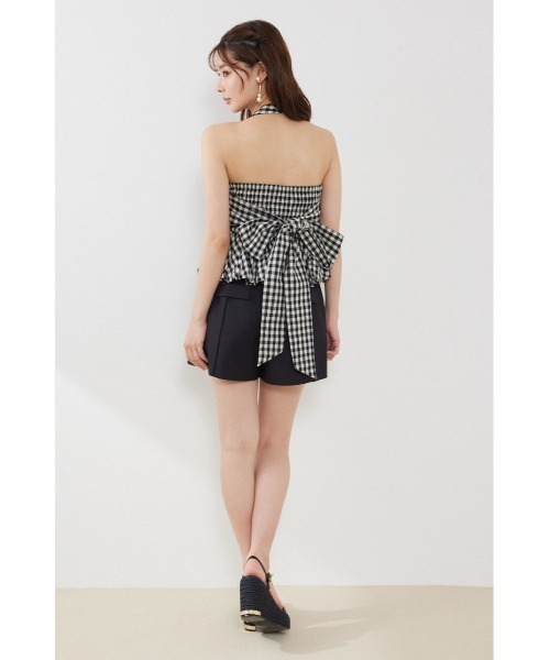 rienda（リエンダ）の「ホルターネックペプラムトップス　夏服（シャツ/ブラウス・レディース・マルチ/ホワイト/ライトピンク・MEDIUM/SMALL）」の8枚目の写真