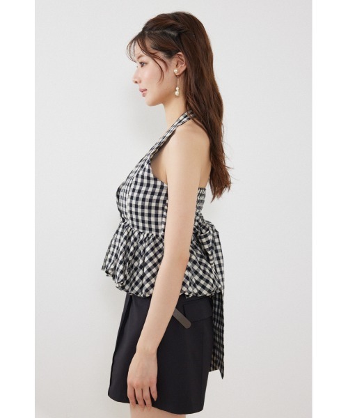 rienda（リエンダ）の「ホルターネックペプラムトップス　夏服（シャツ/ブラウス・レディース・マルチ/ホワイト/ライトピンク・MEDIUM/SMALL）」の10枚目の写真