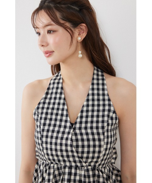 rienda（リエンダ）の「ホルターネックペプラムトップス　夏服（シャツ/ブラウス・レディース・マルチ/ホワイト/ライトピンク・MEDIUM/SMALL）」の12枚目の写真