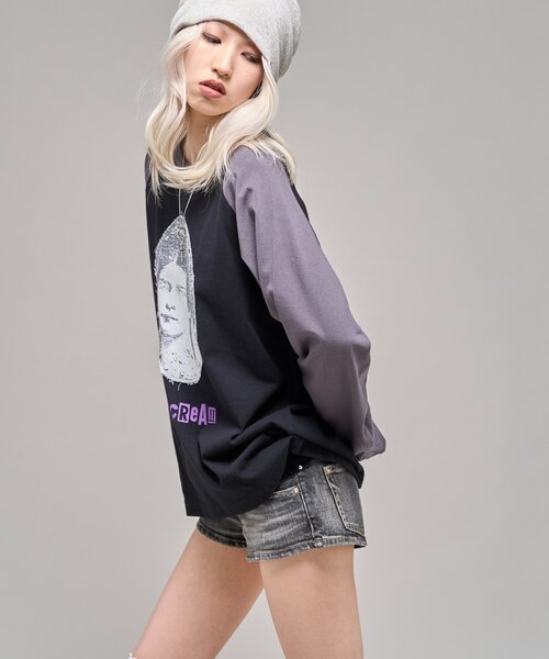 Sourcream(サワークリーム)の「【Sourcream】VenusラグランL/STEE(Tシャツ/カットソー・レディース・ホワイト/ブラック/チャコールグレー・MEDIUM/SMALL)」の11枚目の写真