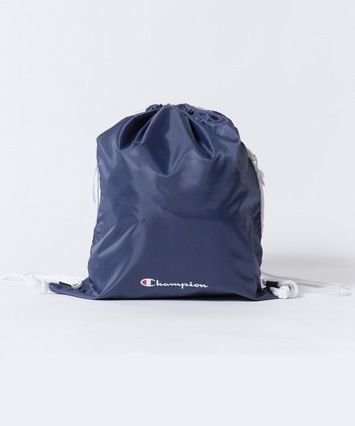 Champion(チャンピオン)の「Champion/チャンピオン LAUNDRY BAG ランドリーバッグ ナップサック サブバッグ サイドファスナー付き A4サイズ収納可能 メンズ レディース 2026年 秋 秋服 冬 冬服(バックパック/リュック・メンズ・ホワイト/ブラック/ネイビー/ライトパープル・FREE)」の4枚目の写真
