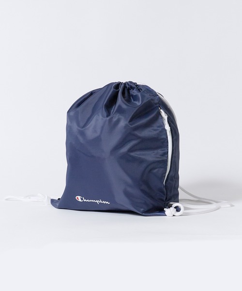 Champion(チャンピオン)の「Champion/チャンピオン LAUNDRY BAG ランドリーバッグ ナップサック サブバッグ サイドファスナー付き A4サイズ収納可能 メンズ レディース 2026年 秋 秋服 冬 冬服(バックパック/リュック・メンズ・ホワイト/ブラック/ネイビー/ライトパープル・FREE)」の8枚目の写真