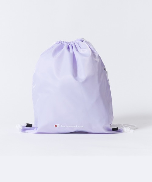 Champion(チャンピオン)の「Champion/チャンピオン LAUNDRY BAG ランドリーバッグ ナップサック サブバッグ サイドファスナー付き A4サイズ収納可能 メンズ レディース 2026年 秋 秋服 冬 冬服(バックパック/リュック・メンズ・ホワイト/ブラック/ネイビー/ライトパープル・FREE)」の5枚目の写真