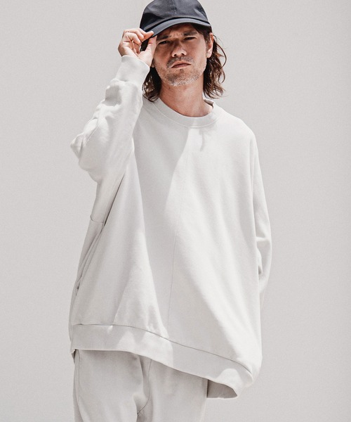 CAMBIO(カンビオ)の「msw1901-Faded Sweat Dolman Crewneck スウェットプルオーバー(A75226cmb)(スウェット・メンズ・キナリ/ブラック・S/M/L)」の8枚目の写真