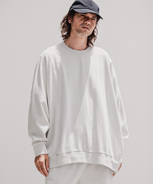 CAMBIO(カンビオ)の「msw1901-Faded Sweat Dolman Crewneck スウェットプルオーバー(A75226cmb)(スウェット・メンズ・キナリ/ブラック・S/M/L)」の9枚目の写真