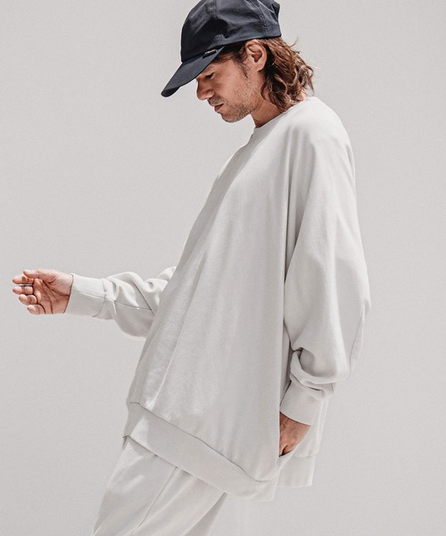CAMBIO(カンビオ)の「msw1901-Faded Sweat Dolman Crewneck スウェットプルオーバー(A75226cmb)(スウェット・メンズ・キナリ/ブラック・S/M/L)」の10枚目の写真