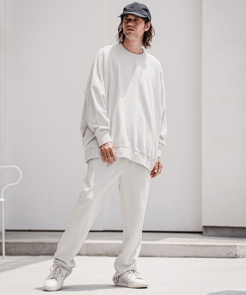 CAMBIO(カンビオ)の「msw1901-Faded Sweat Dolman Crewneck スウェットプルオーバー(A75226cmb)(スウェット・メンズ・キナリ/ブラック・S/M/L)」の11枚目の写真