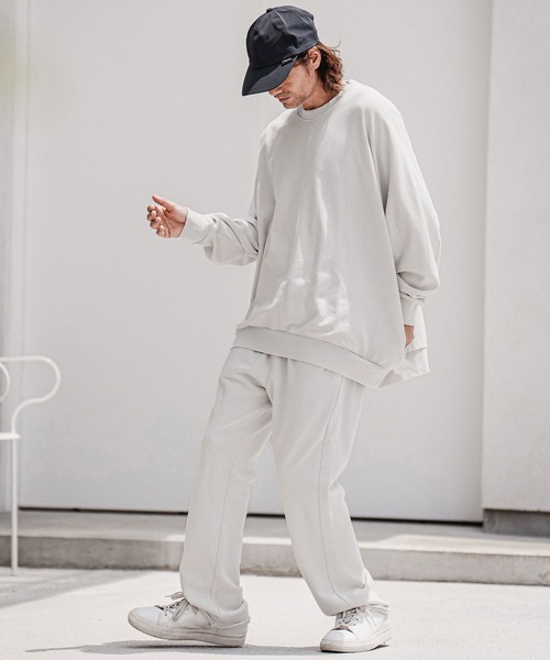 CAMBIO(カンビオ)の「msw1901-Faded Sweat Dolman Crewneck スウェットプルオーバー(A75226cmb)(スウェット・メンズ・キナリ/ブラック・S/M/L)」の12枚目の写真